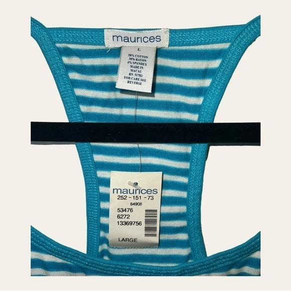 MAURICES SPAGHETTI STRAPS STRIPES SIZE‎ LARGE STRIPES BLUE/WHITE - Picture 5 of 7